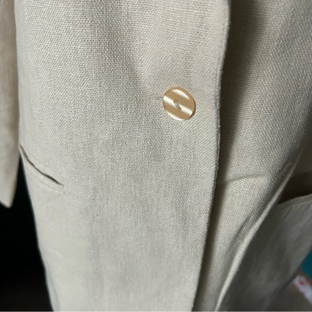 Vintage Silk/Linen Cream Blazer - Picture 3 of 8
